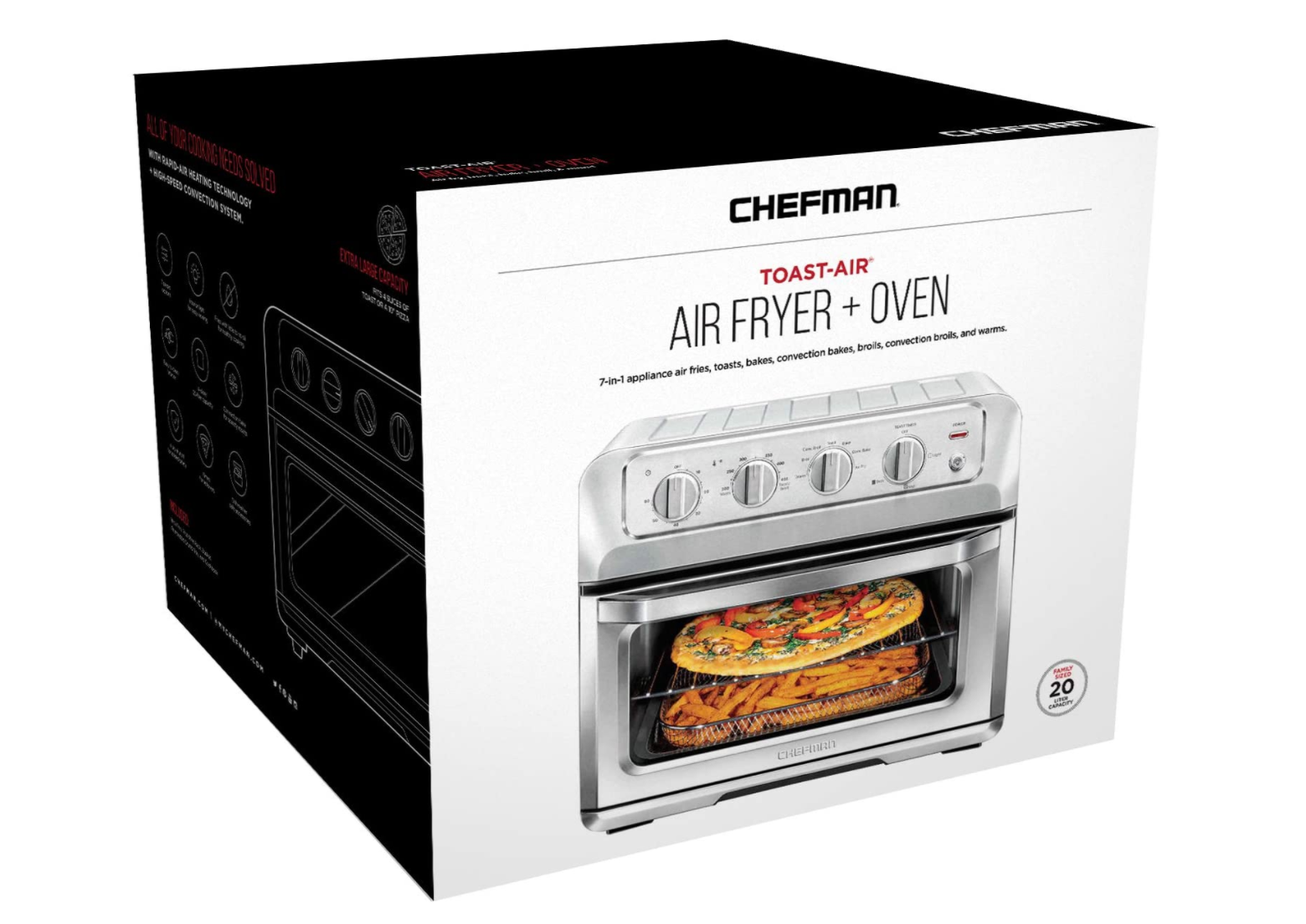 Chefman Air Fryer Toaster Oven Combo, 7-In-1 Convection Oven Countertop 20  Qt, Toast, Broil, Auto Shutoff, Air Fryer Oven - AliExpress